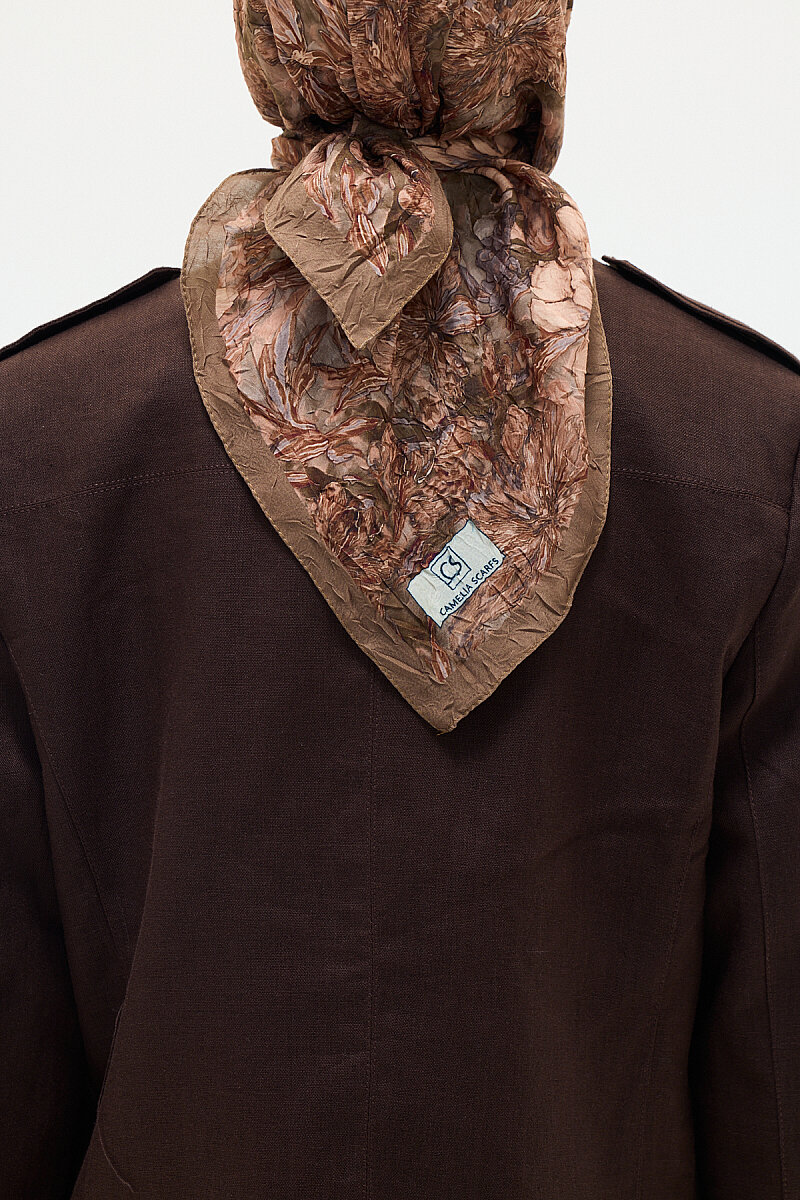 Verona Kraş Eşarp - Karamel - 4