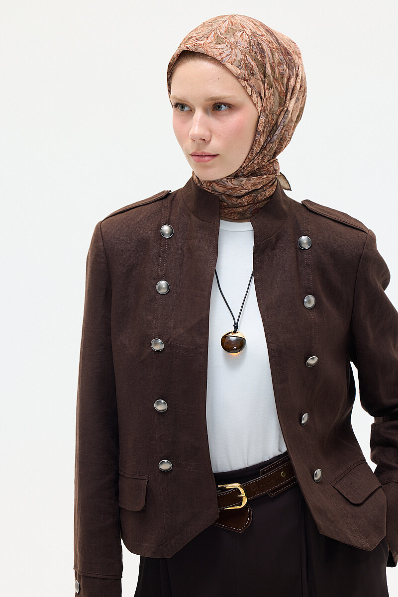 Verona Kraş Eşarp - Karamel - 1