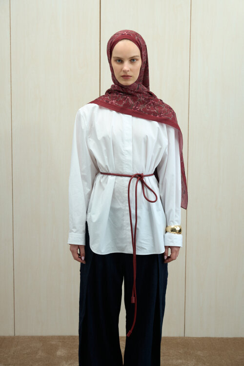 Vetra Kraş Şal - Bordo - Camellia Scarfs