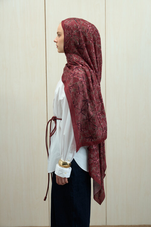 Vetra Kraş Şal - Bordo - Camellia Scarfs (1)