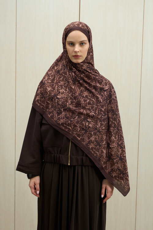 Vetra Kraş Şal - Kahve Pudra - Camellia Scarfs