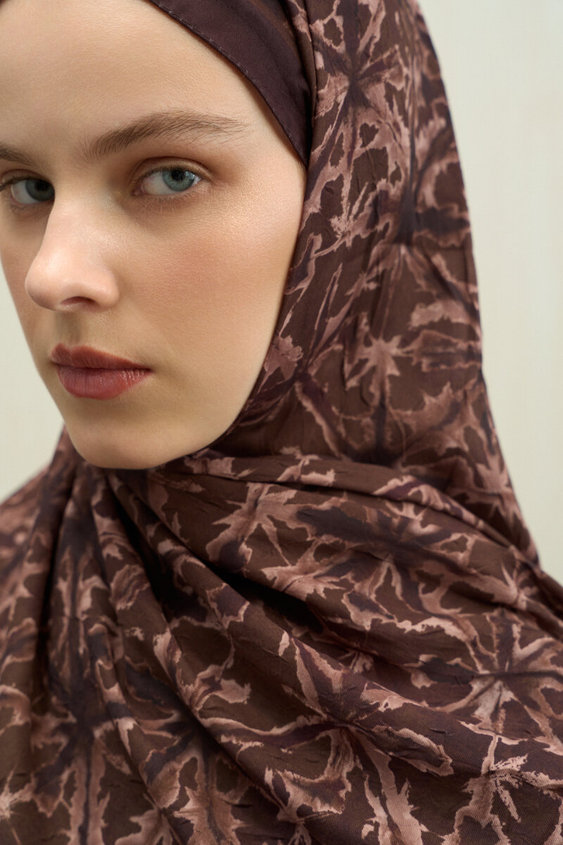 Vetra Kraş Şal - Kahve Pudra - 3