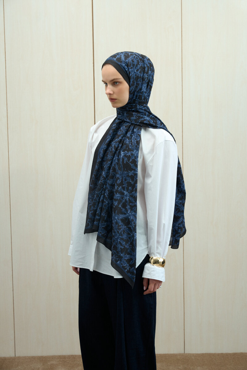 Vetra Kraş Şal - Lacivert - 3