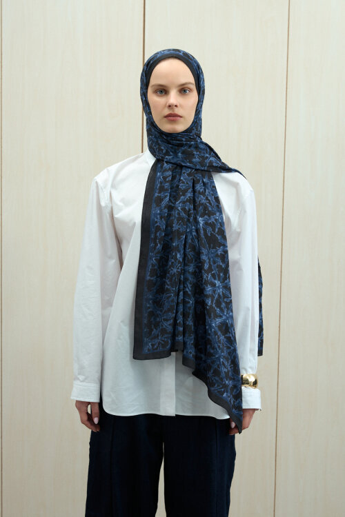 Vetra Kraş Şal - Lacivert - Camellia Scarfs