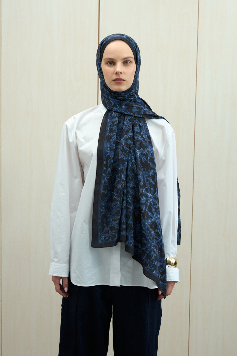 Vetra Kraş Şal - Lacivert - 1