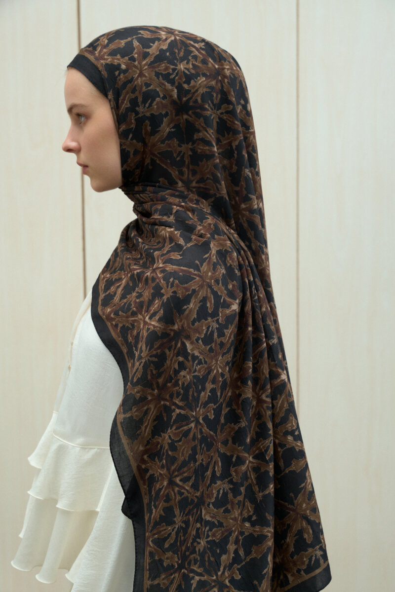 Vetra Kraş Şal - Siyah Kahve - 4