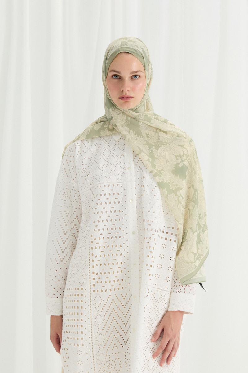 Viena İpek Krep Şal - Çağla - 1