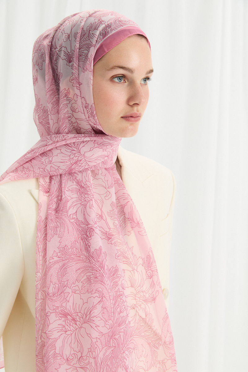 Viena İpek Krep Şal - Şeker Pembe - 3