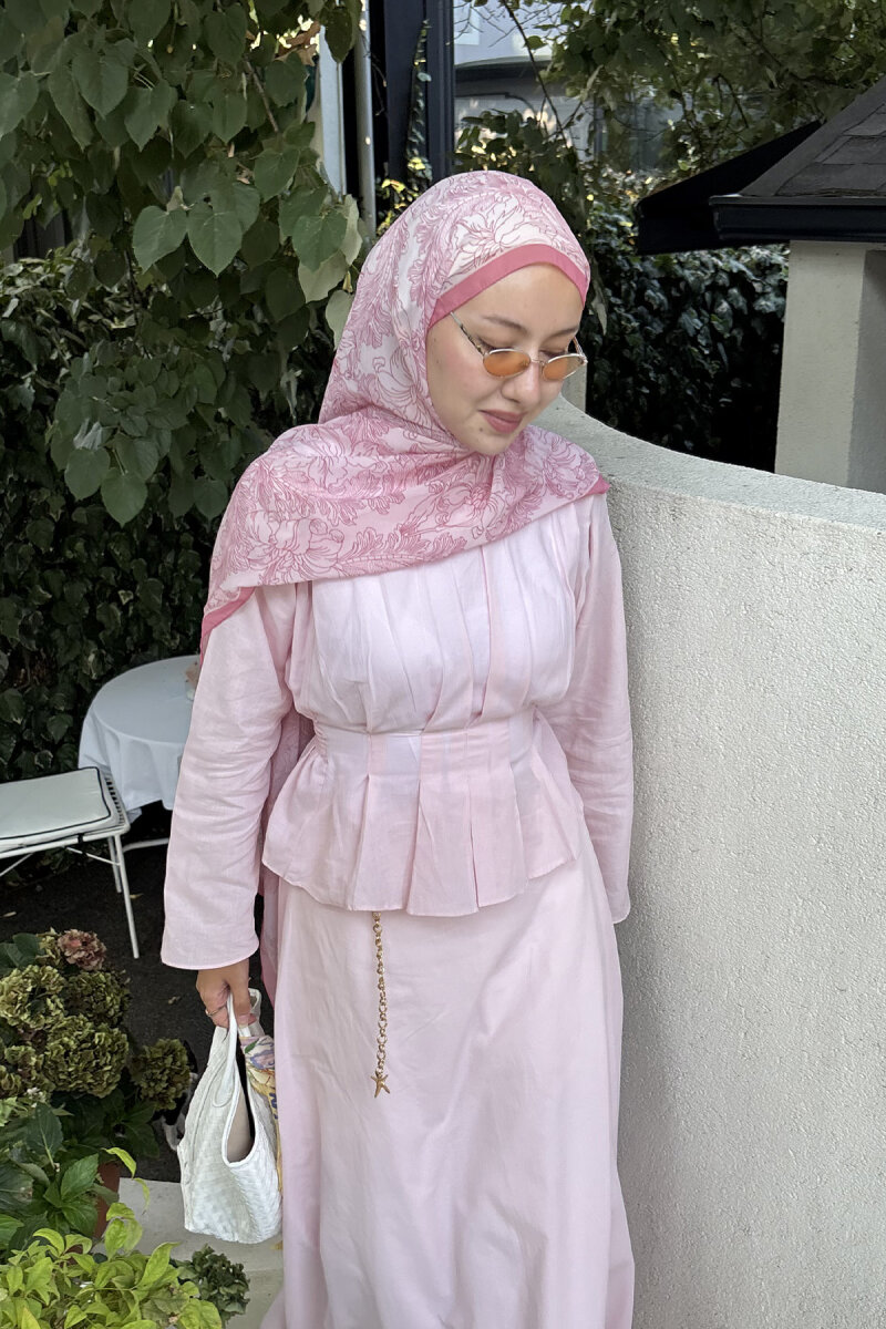 Viena İpek Krep Şal - Şeker Pembe - 1