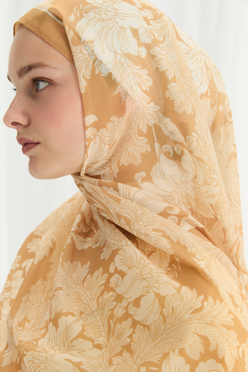 Viena İpek Krep Şal - Tereyağ Sarısı - 4