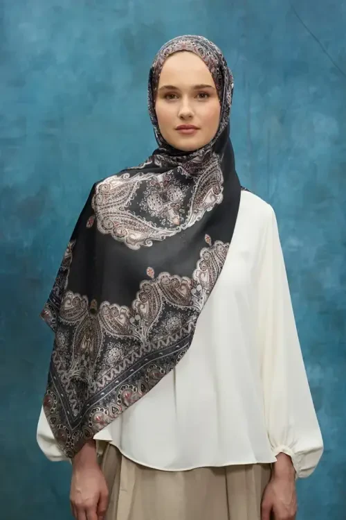 Vintage Shine Collection - Füme / Siyah - Camellia Scarfs (1)
