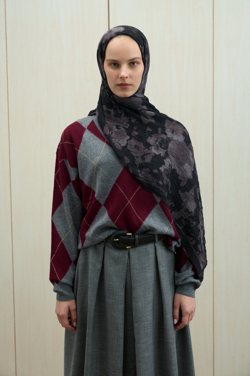 Winter Haze Müslin Şal - Antasit - 1