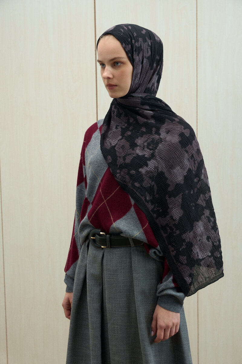 Winter Haze Müslin Şal - Antasit - 4