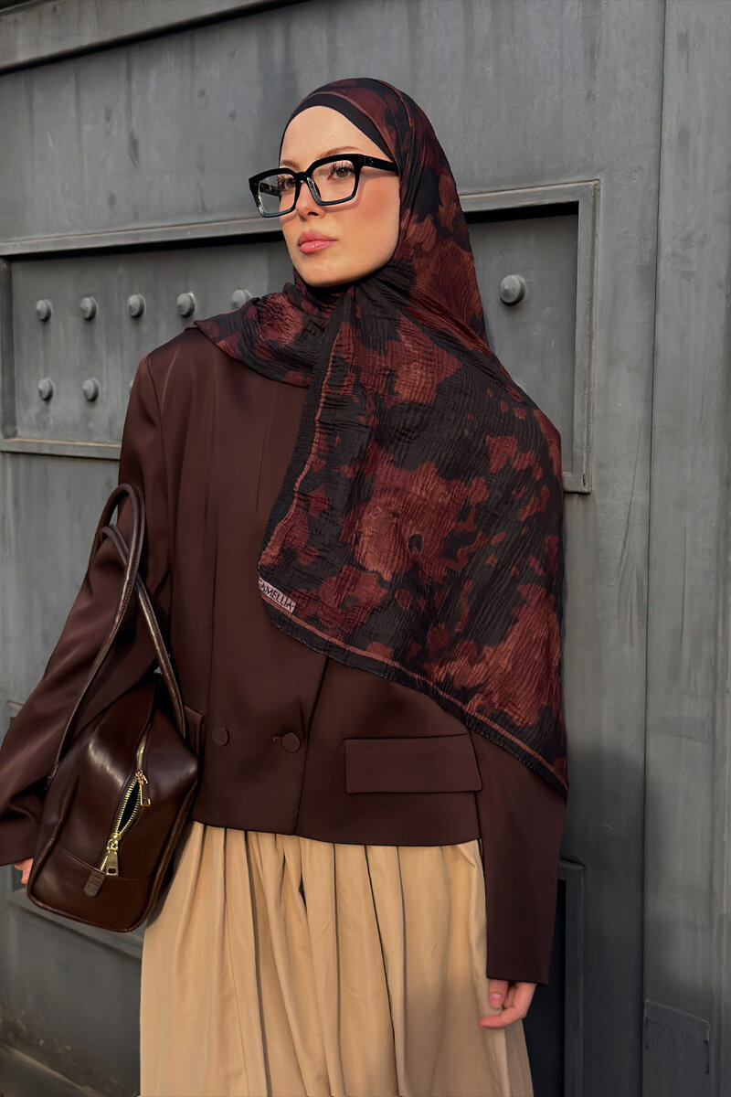 Winter Haze Müslin Şal - Kızıl Kahve - 3
