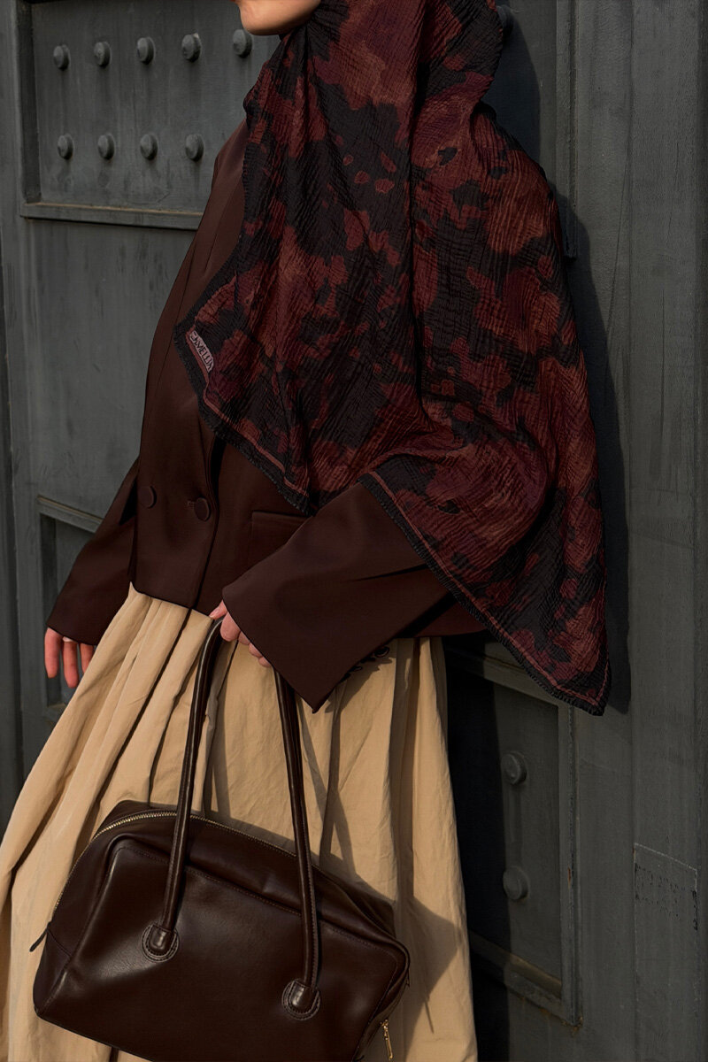 Winter Haze Müslin Şal - Kızıl Kahve - 4