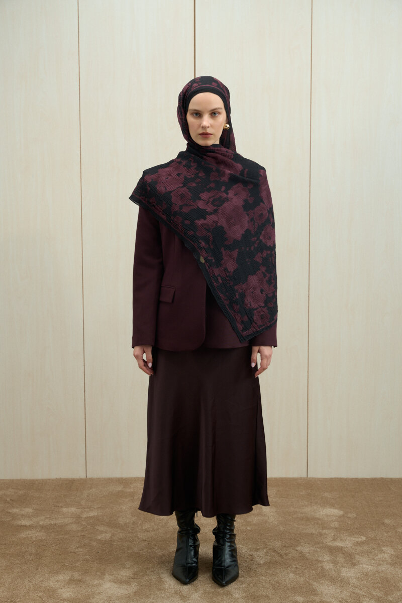 Winter Haze Müslin Şal - Mürdüm - 2