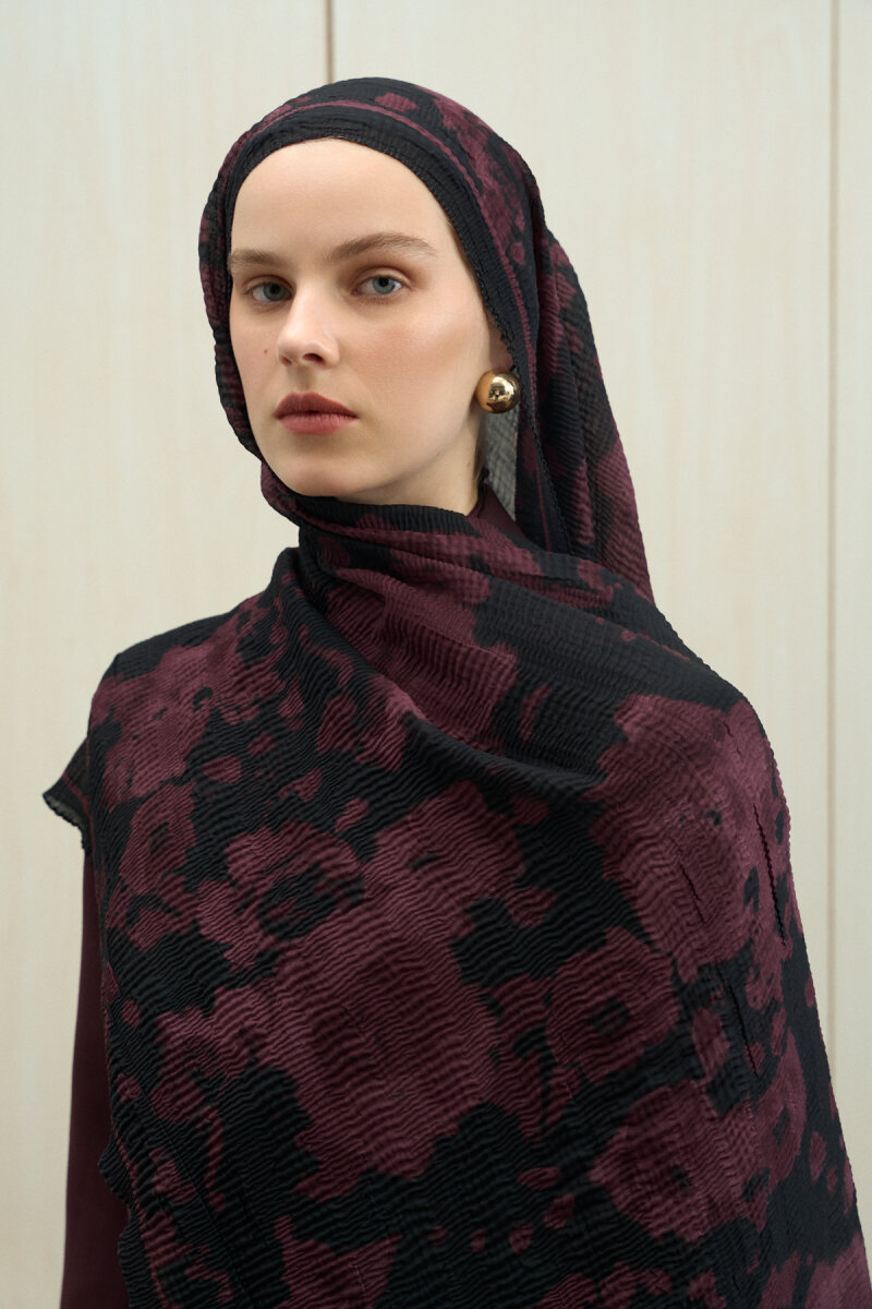 Winter Haze Müslin Şal - Mürdüm - 4