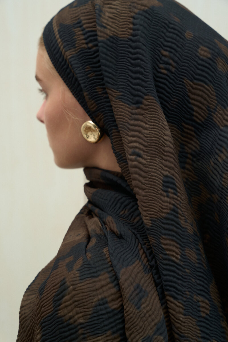 Winter Haze Müslin Şal - Siyah Haki - 3