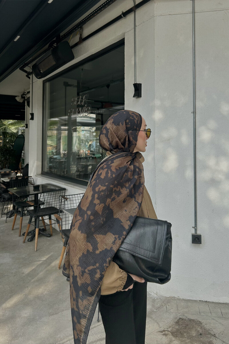 Winter Haze Müslin Şal - Yağ Yeşili - 3