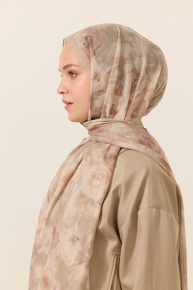 Zenya Soft Pamuk Şal - Bej - 3