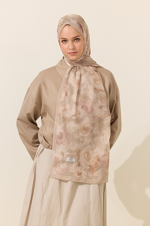 Zenya Soft Pamuk Şal - Bej 