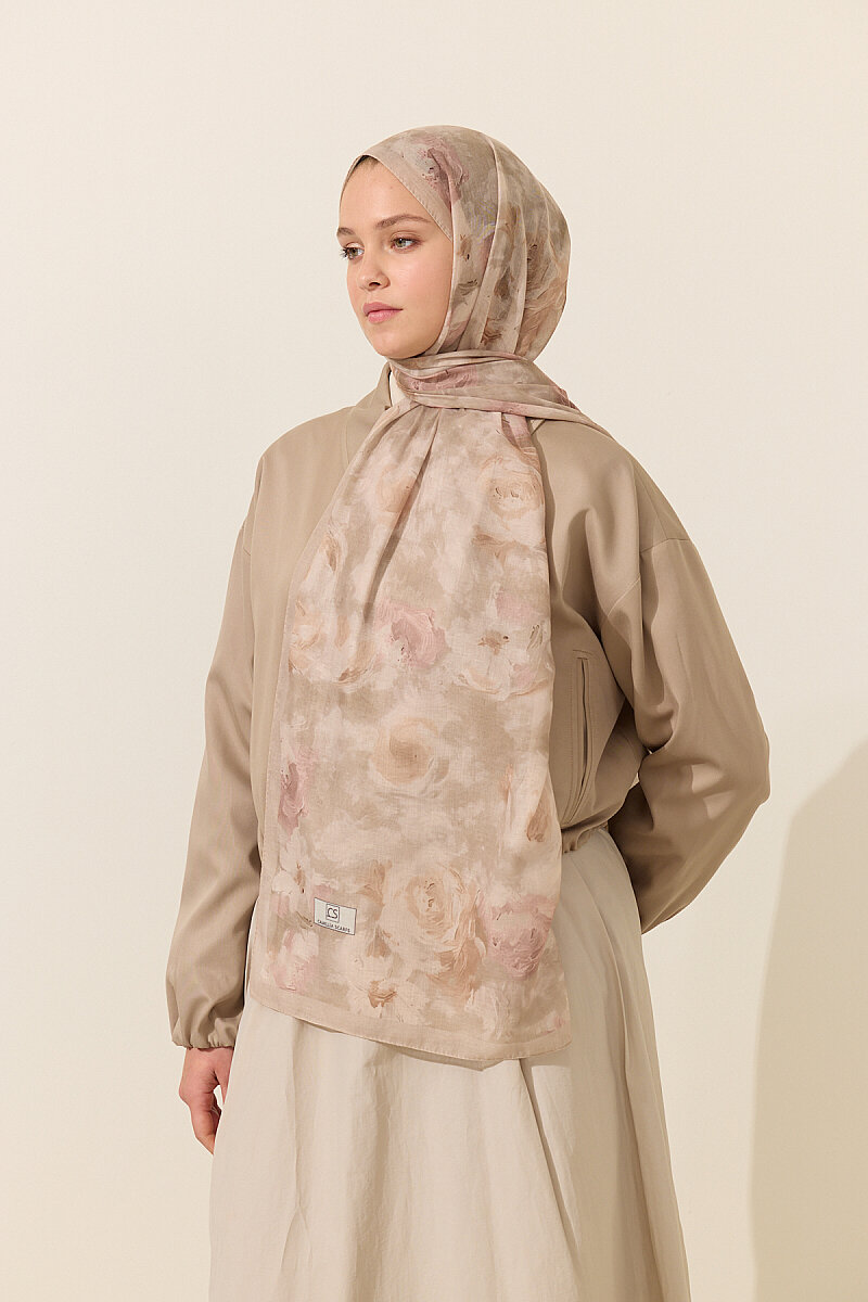 Zenya Soft Pamuk Şal - Bej - 2