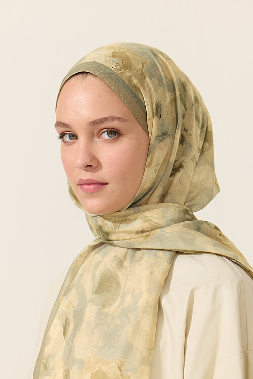 Zenya Soft Pamuk Şal - Çağla - Camellia Scarfs (1)