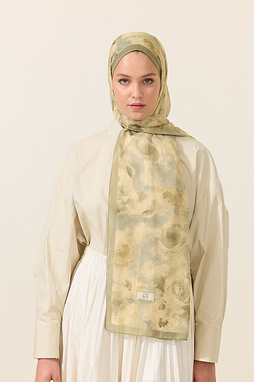 Zenya Soft Pamuk Şal - Çağla - Camellia Scarfs