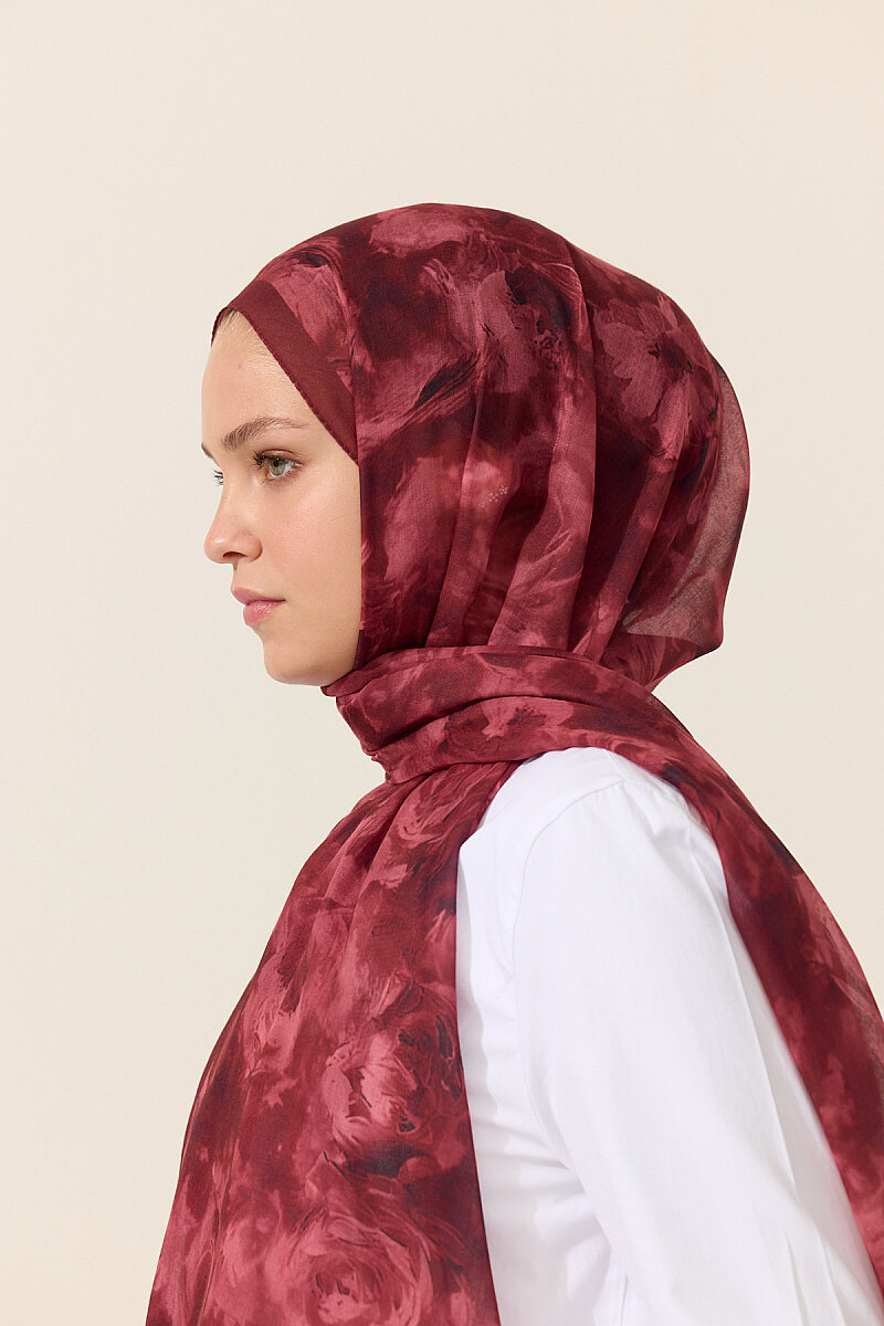 Zenya Soft Pamuk Şal - Cherry - 4