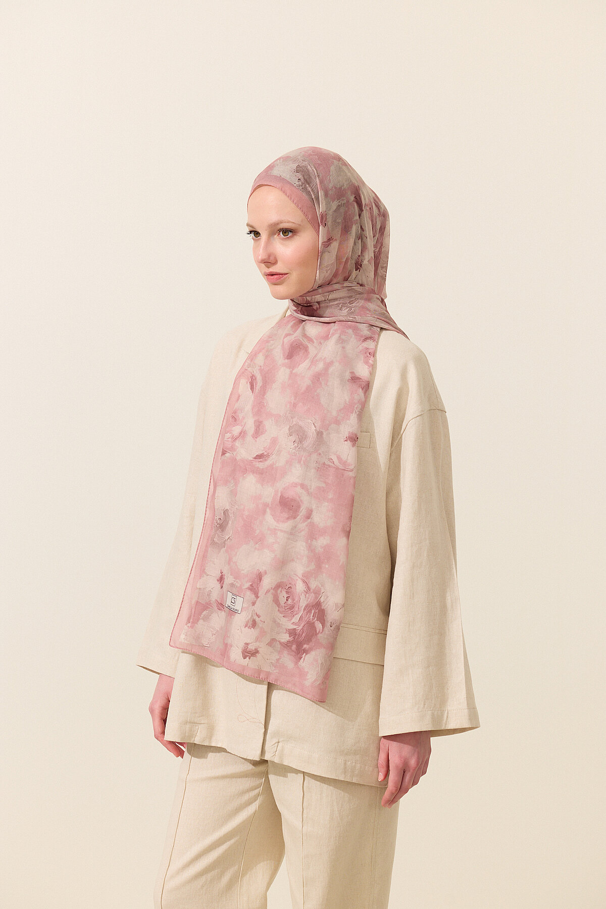 Zenya Soft Pamuk Şal - Pembe - Camellia Scarfs (1)