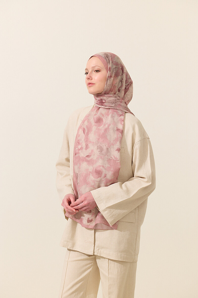 Zenya Soft Pamuk Şal - Pembe - 3