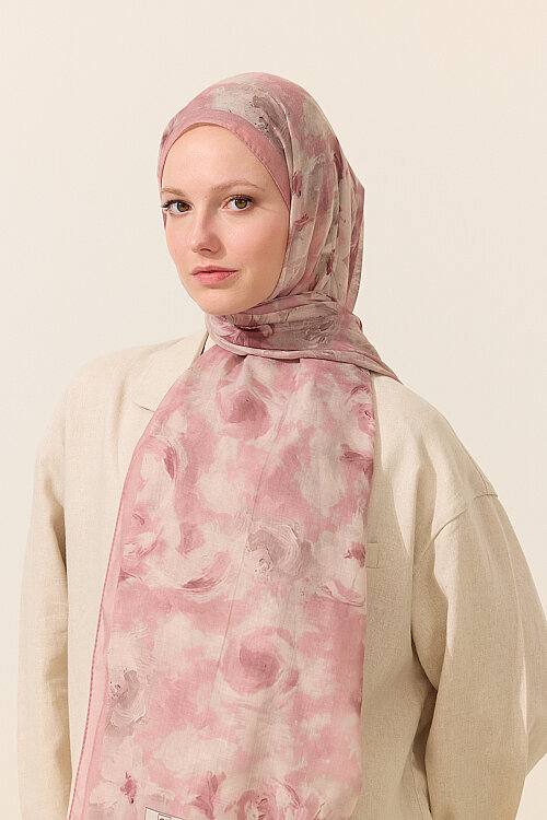 Zenya Soft Pamuk Şal - Pembe 
