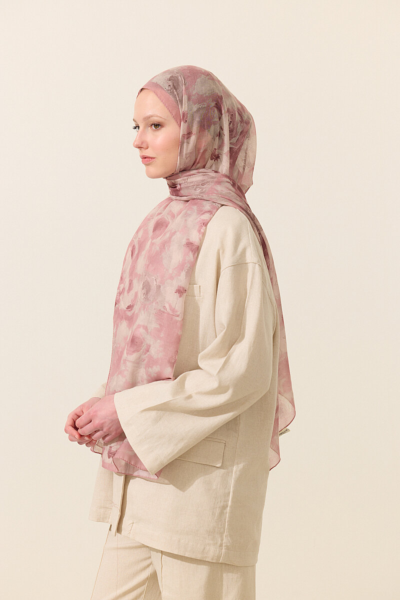 Zenya Soft Pamuk Şal - Pembe - 4