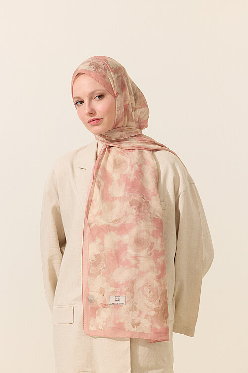 Zenya Soft Pamuk Şal - Pudra - Camellia Scarfs (1)