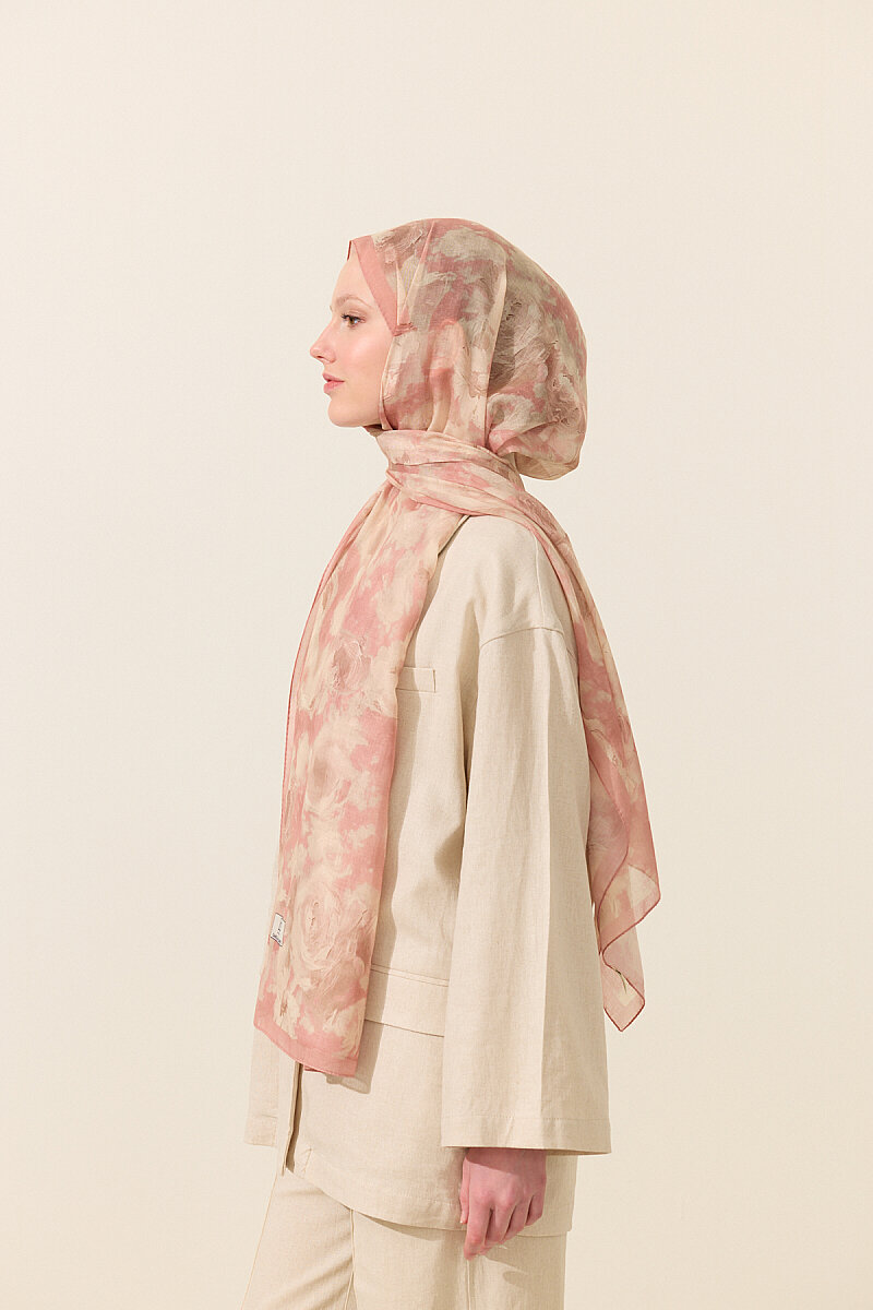 Zenya Soft Pamuk Şal - Pudra - 3