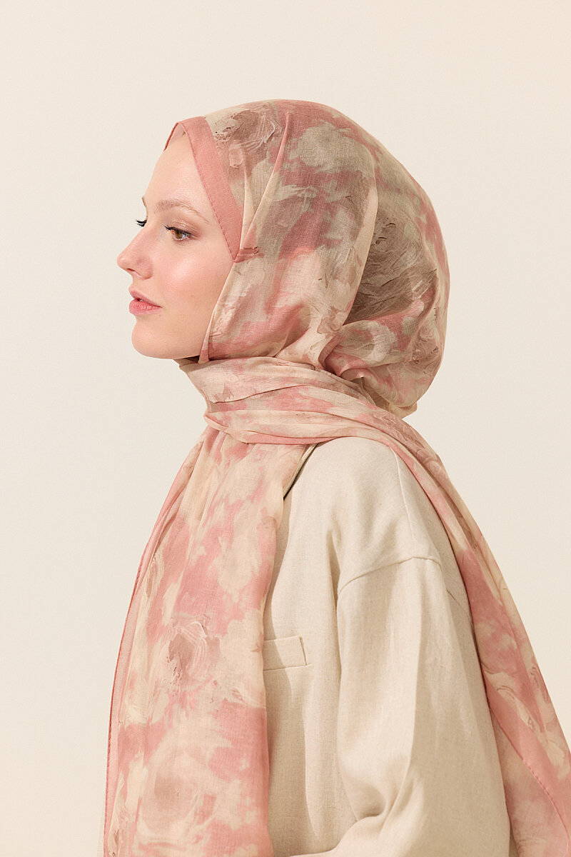 Zenya Soft Pamuk Şal - Pudra - 4